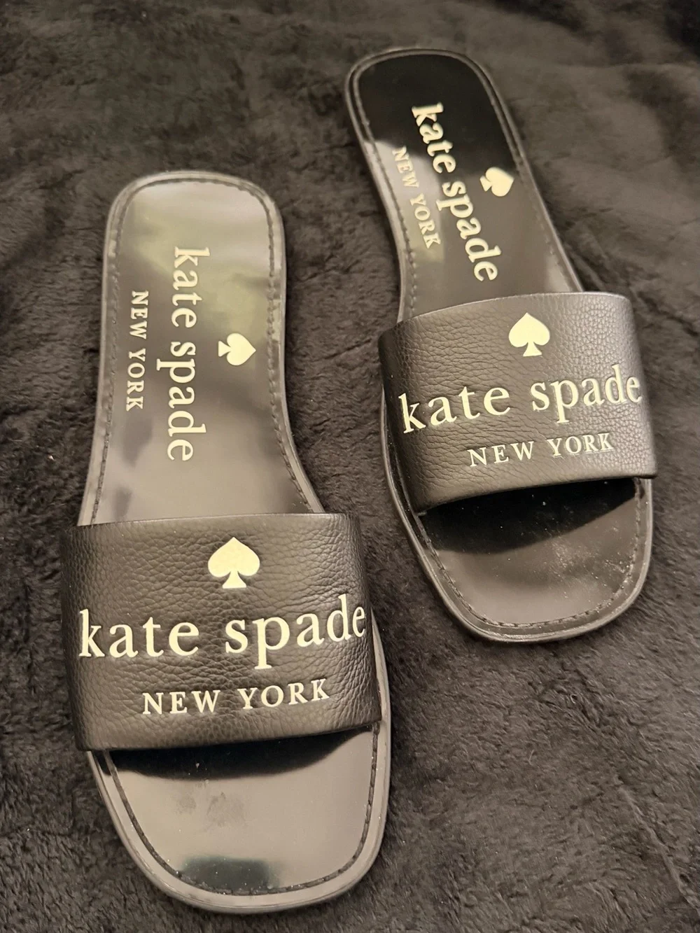 Kate Spade New York Black Logo Slide Sandals - Picture 2 of 5